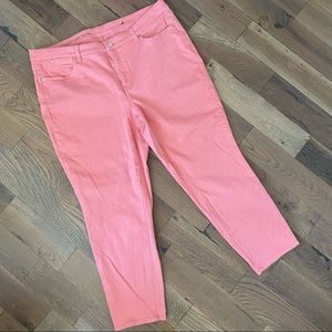 Talbots Flawless Pink Denim Slim Ankle Fit Jeans Size 20W